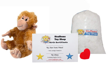 Make Your Own Stuffed Animal Mini 8 Inch Cheeky Monkey Kit - No Sewing Required!