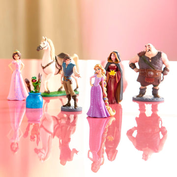 Disney Store Official Tangled Figure Set - Includes 7 Fully Sculpted Figures in a Gift Box - Featuring Rapunzel, Flynn, Pascal & More- Perfect