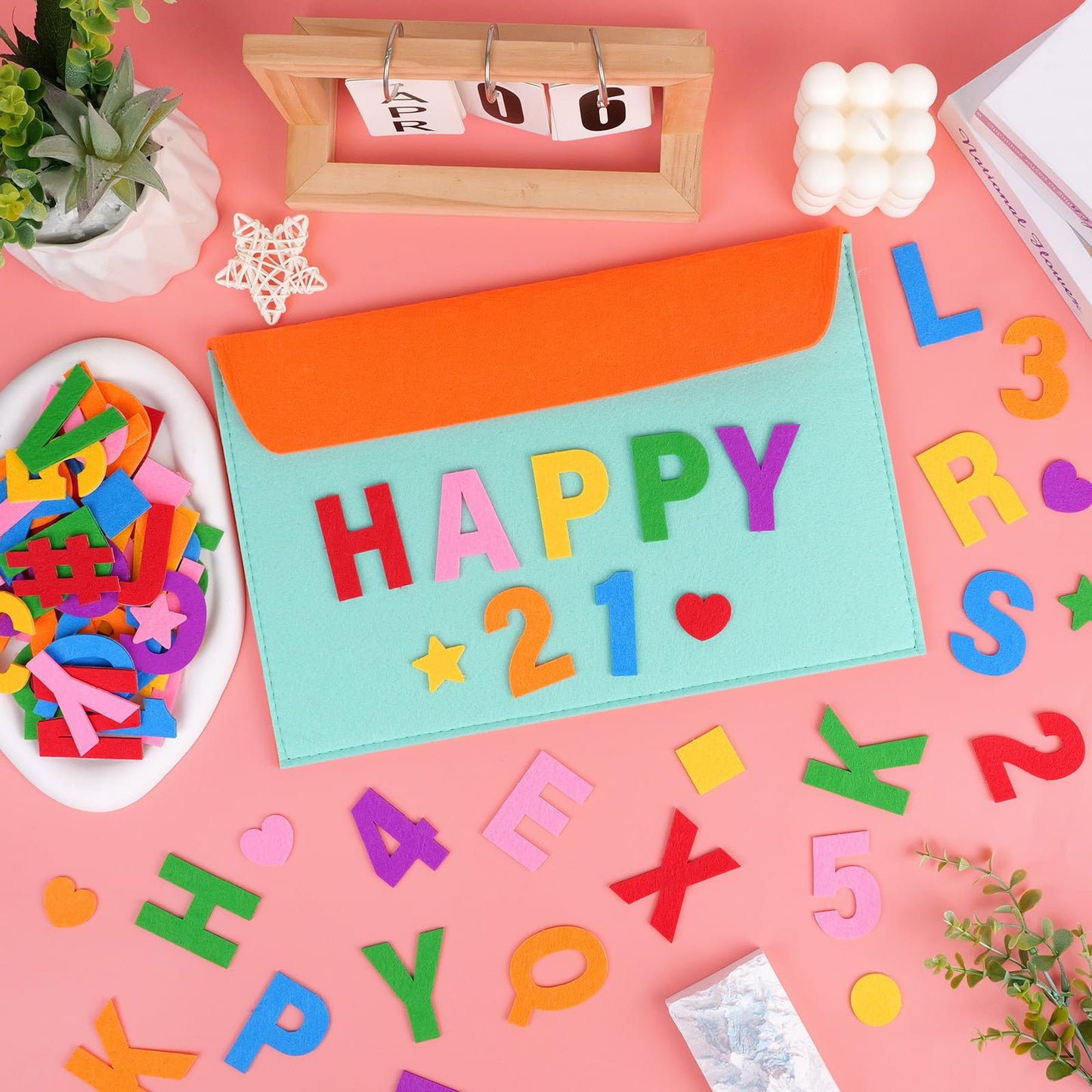 Felt Letters, 315PCS Felt Letter Stickers Large 2 Inch Alphabet Stickers Self Adhesive Colorful Letter and Number Sticker Felt Fabric Letters for DIY