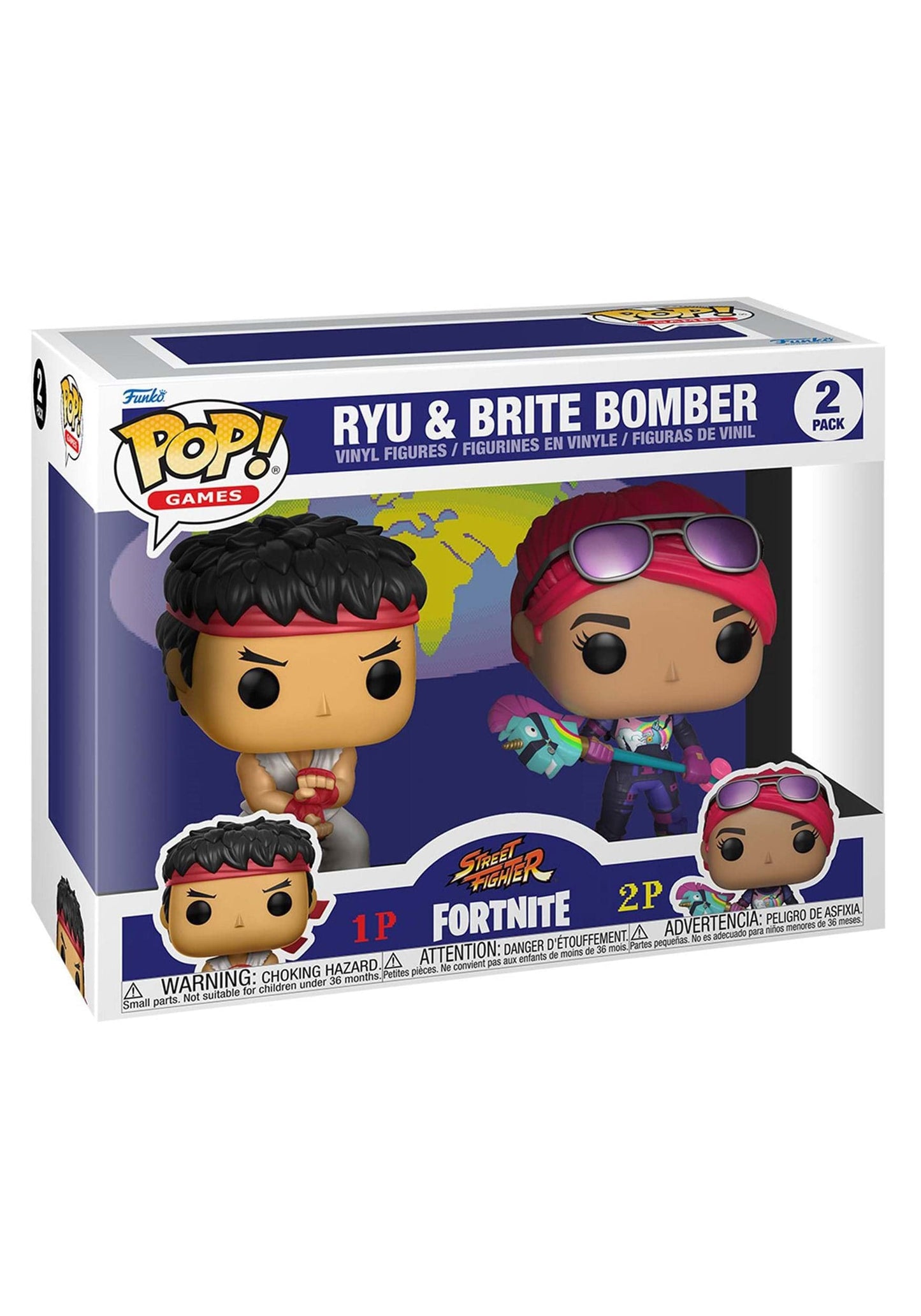 Funko Pop! Games: Fortnite - Ryu and Brite Bomber 2 Pack, Multicolor, 61189