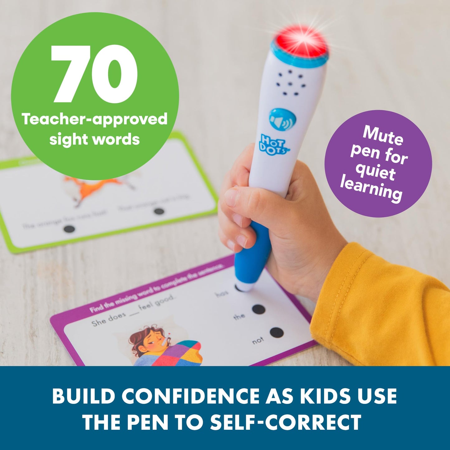 Educational Insights Hot Dots® Sight Words Card Set - Learn to Read Activities for Kids, Includes 26 Double-Sided Cards, Reading Games, Reading Tools