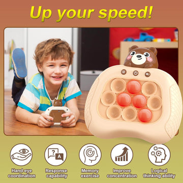 Quick Push Game Christmas Fidget Toys for Kids Adults, Handheld Speed Pushing Game Machine, Push Bubble Stress Toy, A Fun Multiplayer Game for Family