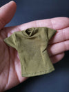 1/12 Scale Pullover Short Sleeve T-Shirt Top for 6" Action Figure Body Doll (Military Green)