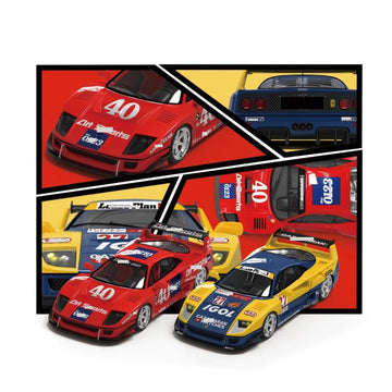 HTLNUZD 1/64 F40 Alloy Diecast Mini Sports Car Model for Ferrari F40#40 & #27 Racing Car Collectible, Ideal Custom Gift Collectors (red)