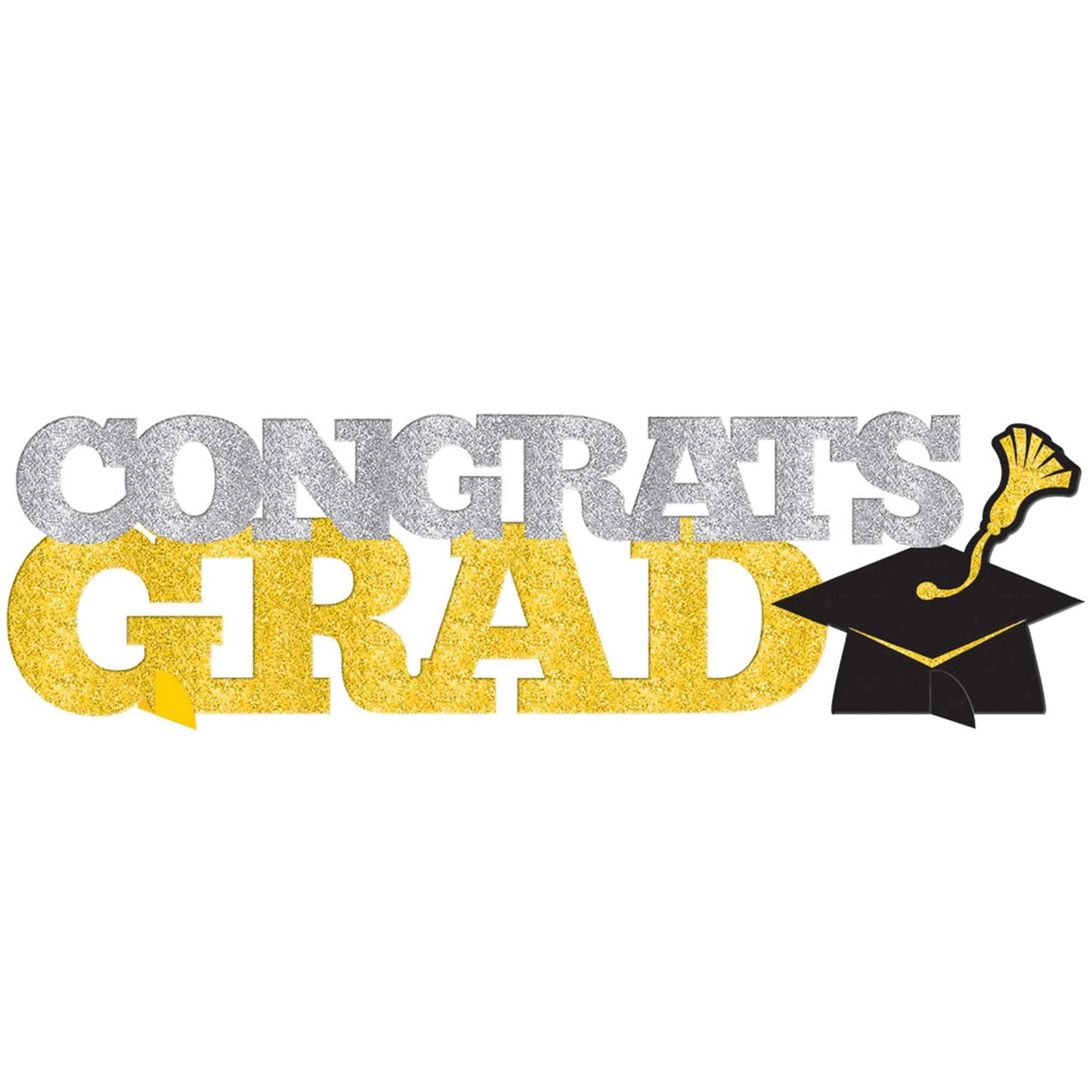 amscan Graduation 3D Centerpiece, 4" x 14", Multicolor