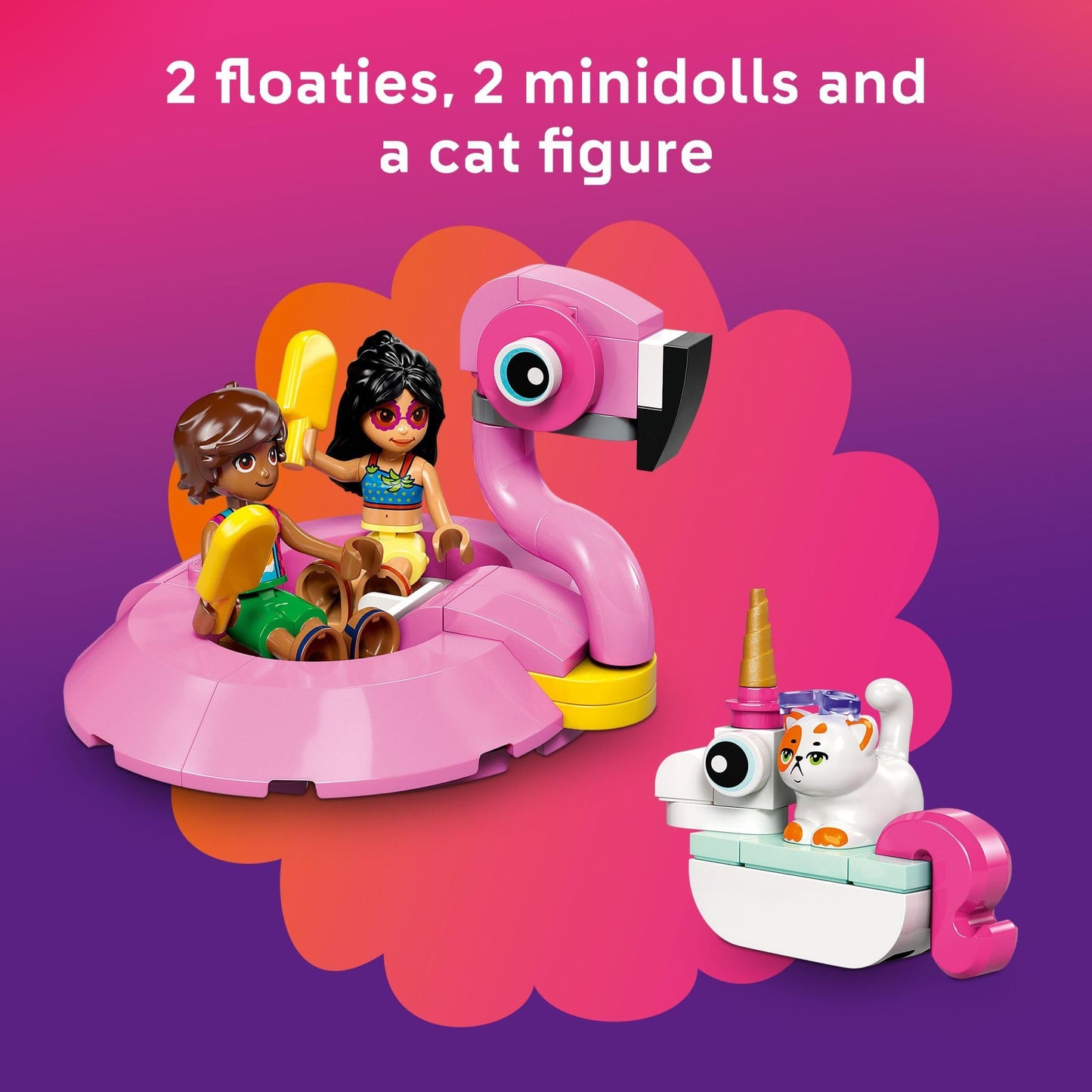 LEGO Friends Unicorn & Flamingo Pool Party Pretend Play Building Toy - Creative Storytelling Playset for Kids for Boys & Girls, Ages 5+ - Birthday