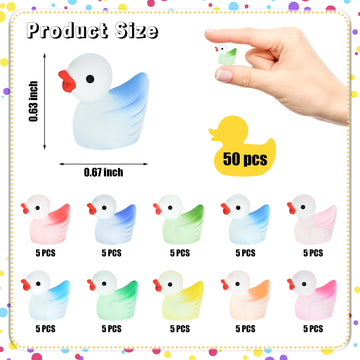 Senqiclound 50 Pack Mini Resin Ducks