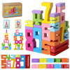 JoyfulPieces 20Pcs Wooden Number Building Blocks,Montessori Number Block Math Learning Toys for Kids,Digital Educational Stacking Counting Toys,Gifts