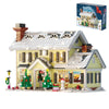 Christmas Holiday House Building Set, LED DIY Christmas Holiday Snow Village, Christmas House Compatible with Lego Gifts for Boys, Girls, Family,