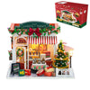 Miniature House Kit for Adult and Teens, Christmas Candy House Building Kit for Family and Friends, Mini Wooden Dollhouse Kit for Halloween Christmas