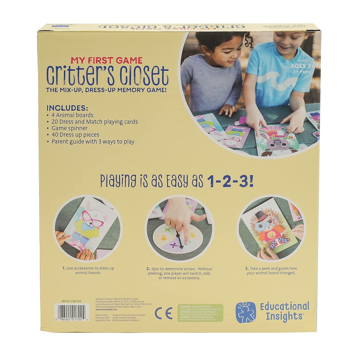Educational Insights My First Game: Critter's Closet, First Memory Game, Toddler Toys, Ages 3+