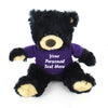 Plushland Black Noah Teddy Bear 12 Inch, Stuffed Animal Personalized Gift - Custom Text on Shirt - Great Present for Mothers Day, Valentine Day