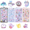 200 Pcs Fantastic 3D Floating Stickers - Kids Cartoon World Adventure, Mini Penguin, Whale, Rabbit, Elephant, and Fruit Themed DIY Stickers for Kids