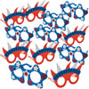 Fun Express Patriotic Foam Glasses Craft Kit - 12 Pack DIY Sunglasses Decorating Kit for Kids | 4th of July Party Favors & USA Party Supplies | Red
