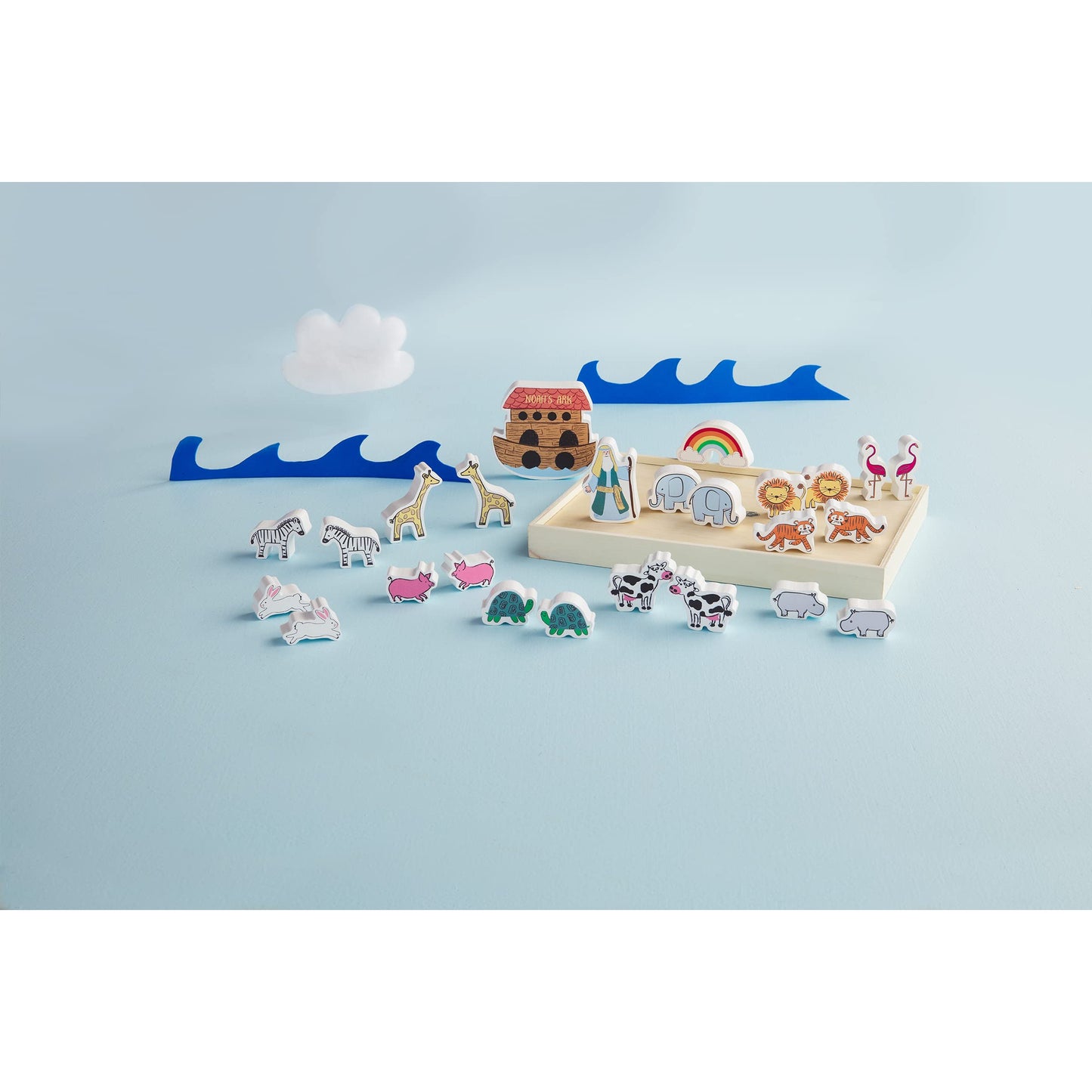 Mud Pie Wood Toy Set, Noahs Ark