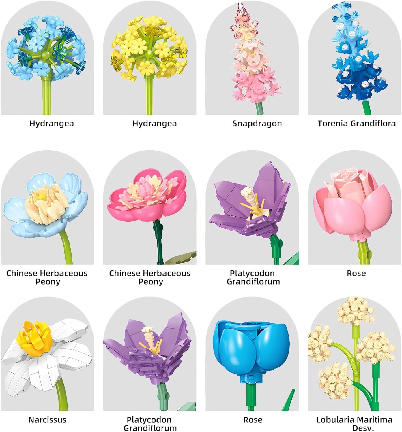 Bouquet Building Set,880 PCS Botanical Collection Building Block Toy,Compatible with Lego Flowers Rose Peony Home Plant Decor,Birthday Gift for Adults