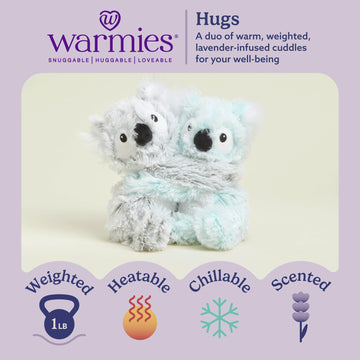 warmies Hugs Duo, Microwavable & Weighted Stuffed Animals, Koala - Heated Stuffed Animal Plushie for Warmth & Comfort - Cute Soft Plush Toys