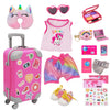 TimDtvo 18inch American Doll Clothes and Accessories, Including Travel Suitcase, Clothes, Shoes, Sunglasses, Camera, Passport, Stickers,Phone Travel
