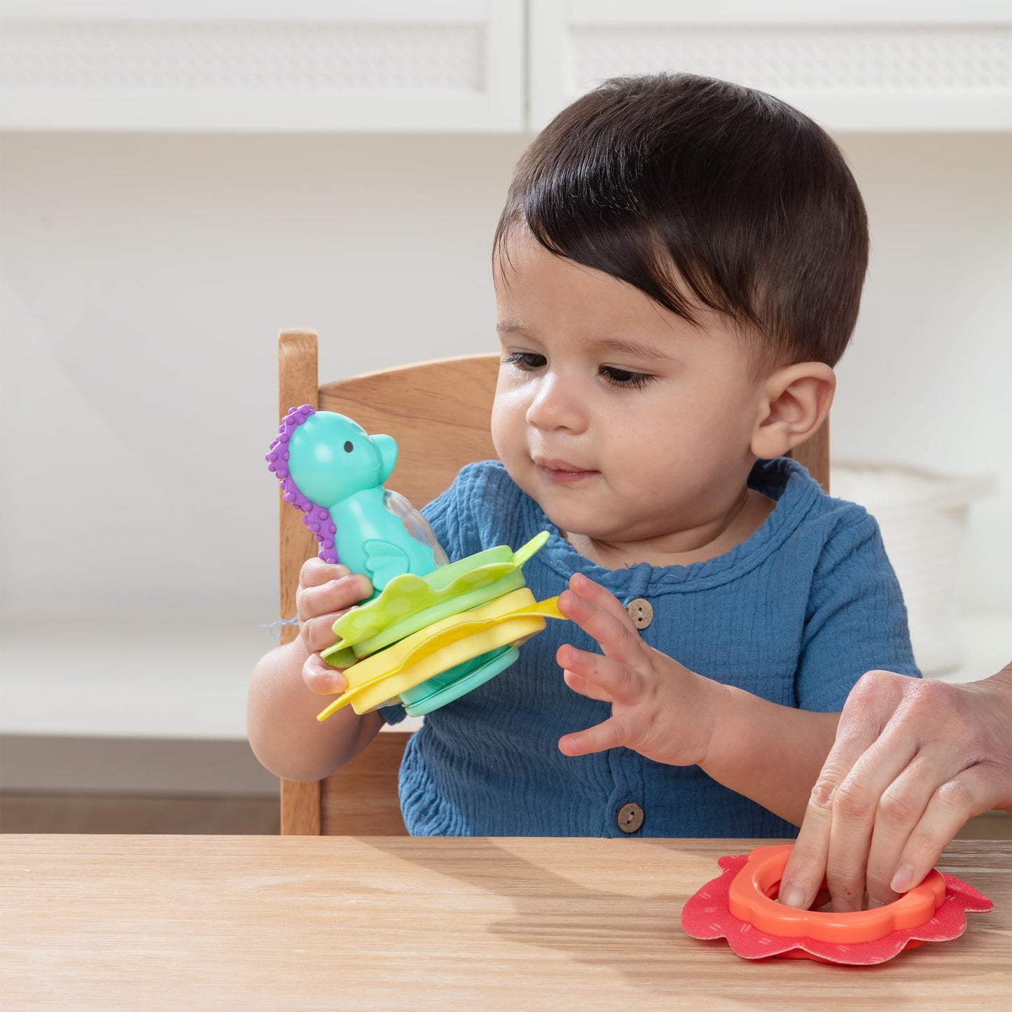 Melissa & Doug Ocean Waves Press & Stack Seahorse Stacking Sensory Toy