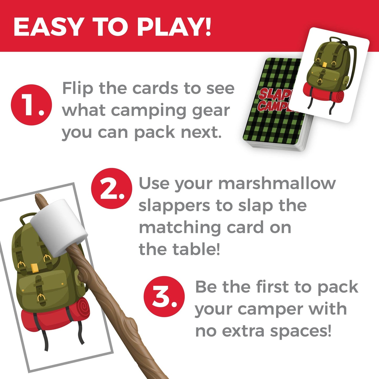 MindWare Slappy Camper Strategy Game - Think Fast and Fill Your Camper - for 2-4 Players - Ages 5 and Up