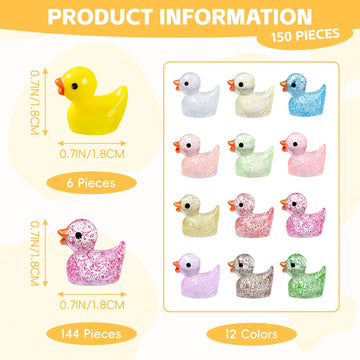 SHIFANQI 150pcs Mini Resin Animals, Tiny Resin Animals Miniature Little Small Ducks Animal Figures Bulk for Micro Fairy Garden Landscape Accessories