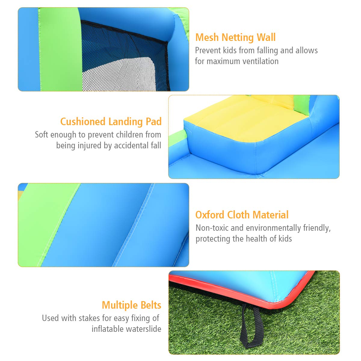 KOTEK Inflatable Water Slide for Kids Backyard Fun, with 750W Blower