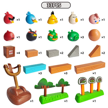 ROLOSO Newly Licensed Angry Birds Toys Playsets Build N’ Launch Construction Brick Assembly Building Blocks Sets Pig City Strike 2 Takedown Space