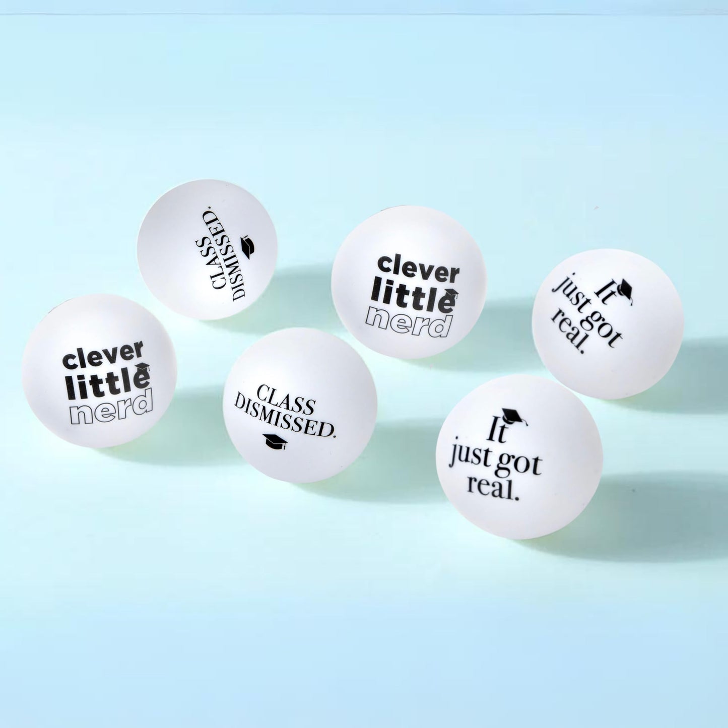 Amscan Bold Black & White Plastic Pong Balls - 1.5" (Pack of 6) - Premium Material, Unique Decoration - Perfect for Graduation Day Parties & Events