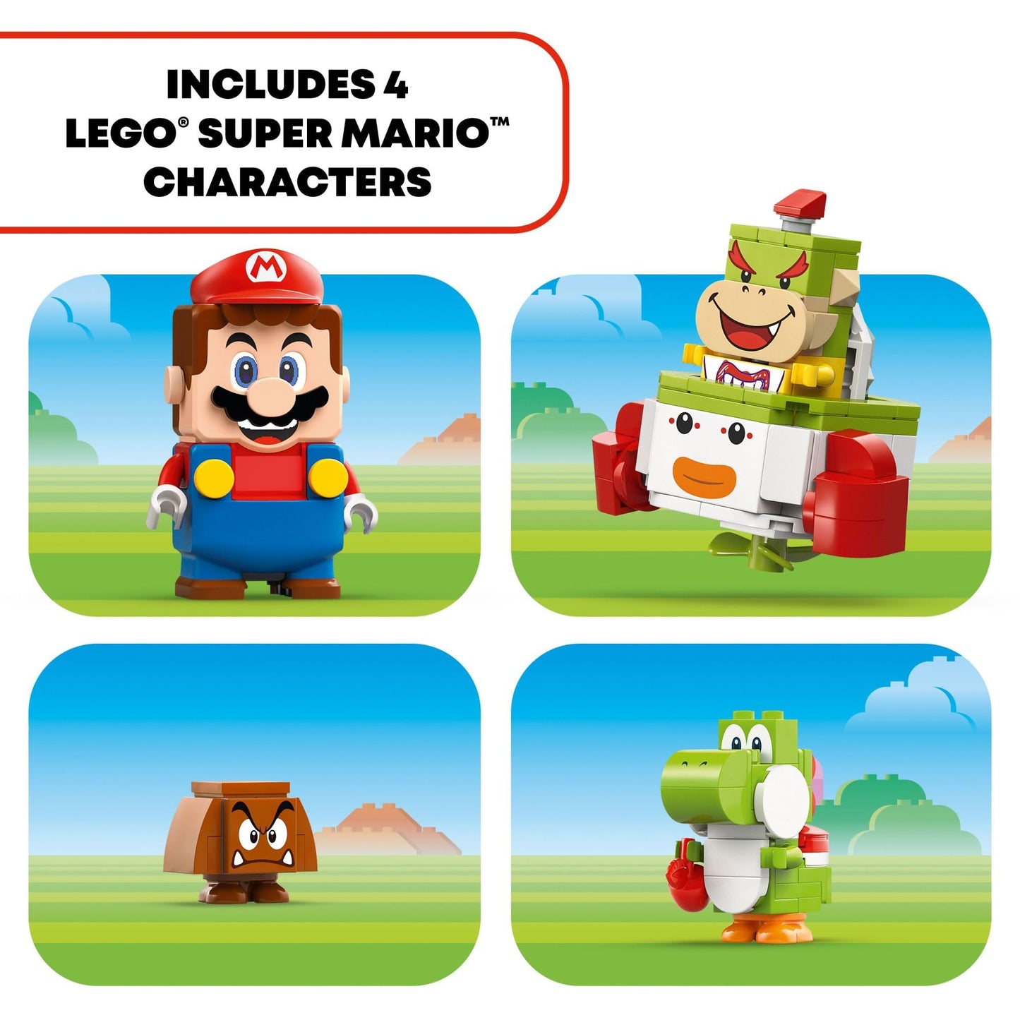 LEGO Super Mario Adventures with Interactive Mario, Bowser Jr.’s Clown Car Playset Vehicle, Yoshi Toy & Playset, Nintendo Toy Gift for Boys, Girls