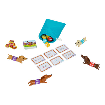 The Wiener Dog Race Game, Easy-to-Learn Dice Game. Fetch & ROLL Two Dice, Add The Best One to Your Dog to Stretch Them Out, Collect Yard Cards to Race