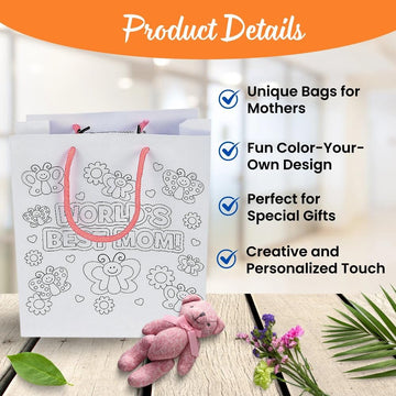 Color Your Own Mom Paper Gift Bags - Crafts for Kids and Fun Home Activities