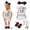 Wenzhuo 18 inch American Doll Clothing Accessories, USA Team Girls Soccer, Basketball, Tennis Clothing Sets, Doll Ball Sports Clothes, Dolls are not