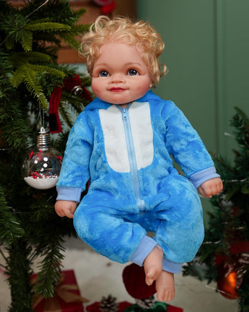 VacosHeart Reborn Dolls Baby Clothes for 17-22 Inch Dolls, Handmade Pajamas Set Boys One-Piece Outfit Clothing Accessories for Lifelike Newborn Toy