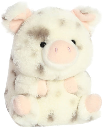 Aurora® Playful Rolly Pet™ Periwinkle Pig™ Stuffed Animal - Compact Size For On-the-Go Fun - For Adults, Kids, Birthdays, and Anniversaries - White 6