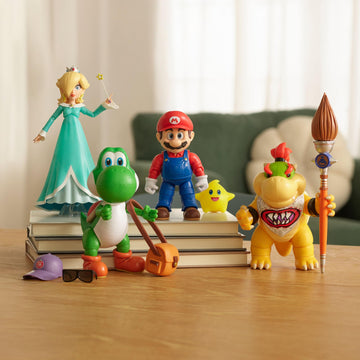 The Super Mario Galaxy Movie 5” Action Figures Series 1 - Bowser Jr. Figure with Paint Brush Accessory - Premium Details and 17 Points of Articulation