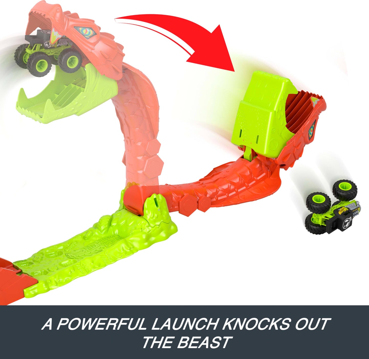Hot Wheels Monster Trucks Snake Slam Takedown & Exclusive Bone Shaker