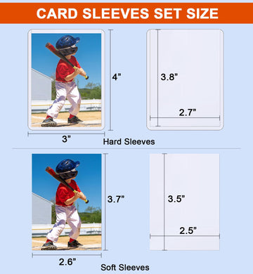 TARUMG 200 Card Sleeves Top Loads for Cards, 3" x 4" Standard Size Premium Baseball Card Protectors, for Trading Sports Baseball Football Game Cards