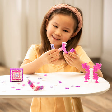 PLUS PLUS 240 Piece Glitter Mix Tube & Baseplate - Mini Interlocking Building Blocks Set, Stem Toys for Kids - Sensory Bin Fillers/Waffle Blocks Gifts