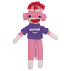 Made By Aliens Personalized Huggable Pink Sock Monkey 8 Inch Plush Stuffed Animal Gift - Custom Text on Shirt - Perfect for Valentine's Day