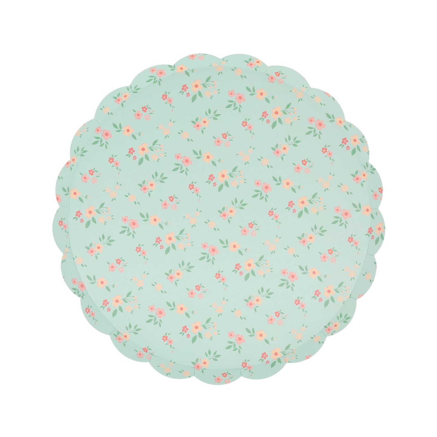 Meri Meri Floral Paper Plates (Pack of 8), Floral Disposable Plates for Party, Scalloped Edge, 2 Sizes (Dinner and Side)