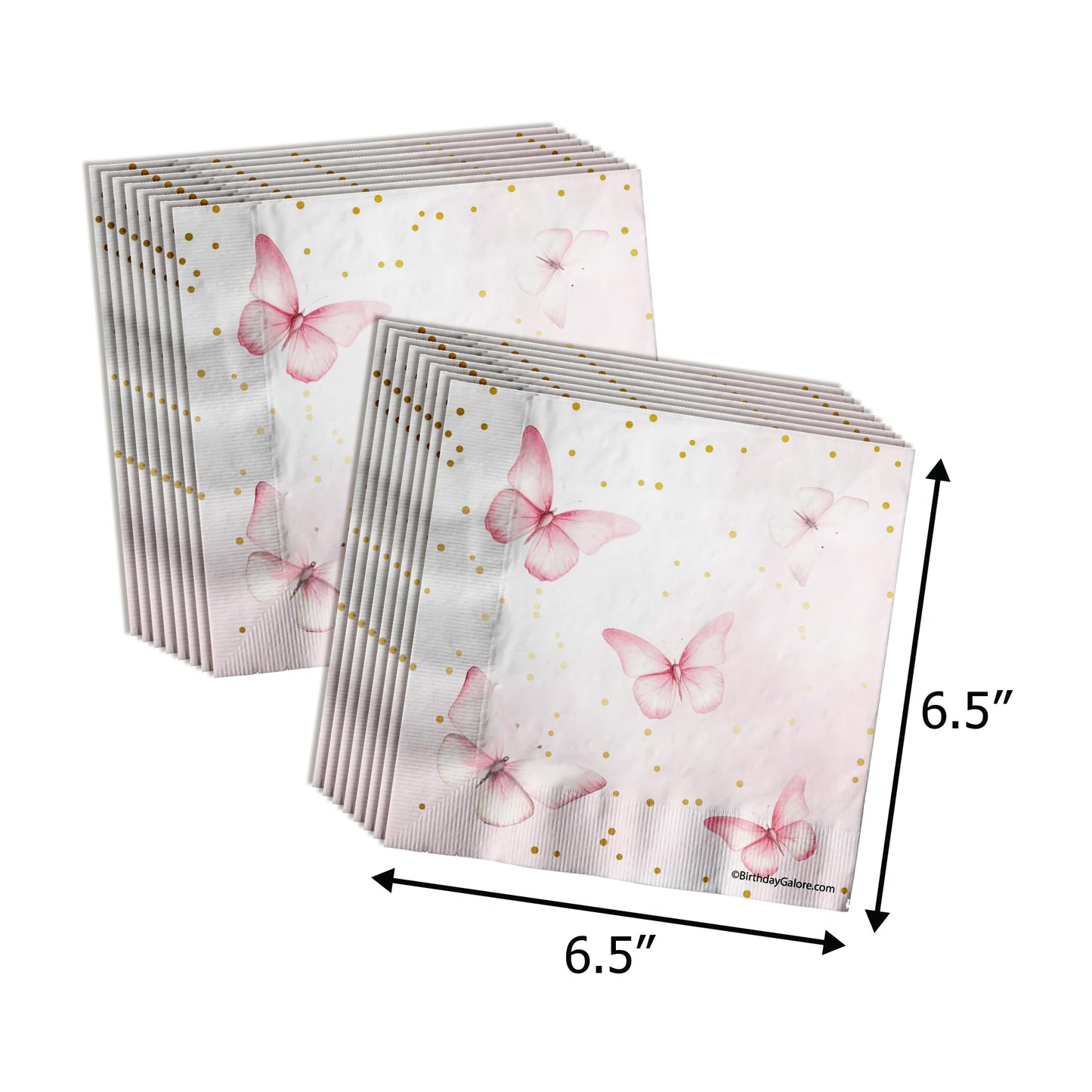 Butterfly Baby Shower Party Supplies - 64 Piece Spring Baby Shower Tableware Set Includes Large 9" Dinner Plates and 8" Dessert Paper Plates Napkins