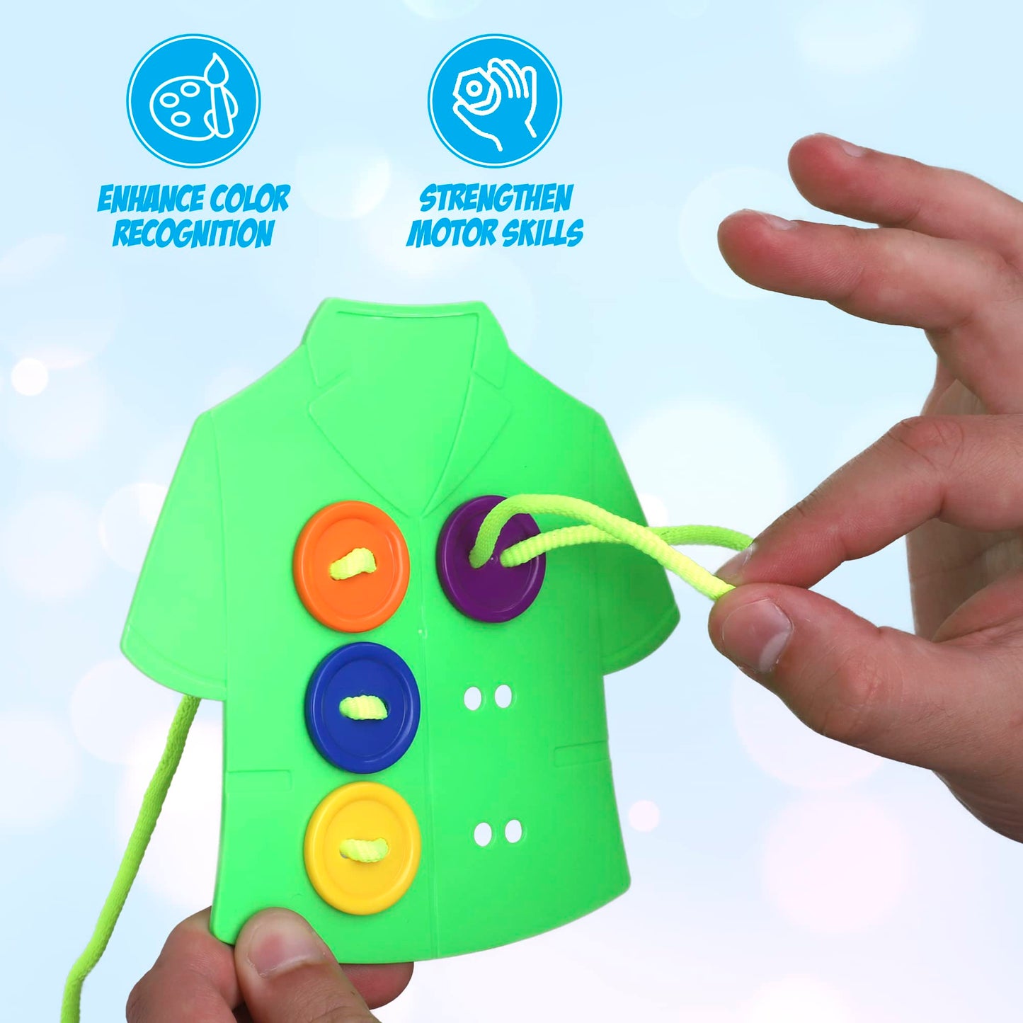 Point Games Lacing Cards Sequence Game - Threading. Sewing, Button Lace Occupational Therapy Toy, Boys & Girls Fine Motor Toys, Educational Preschool