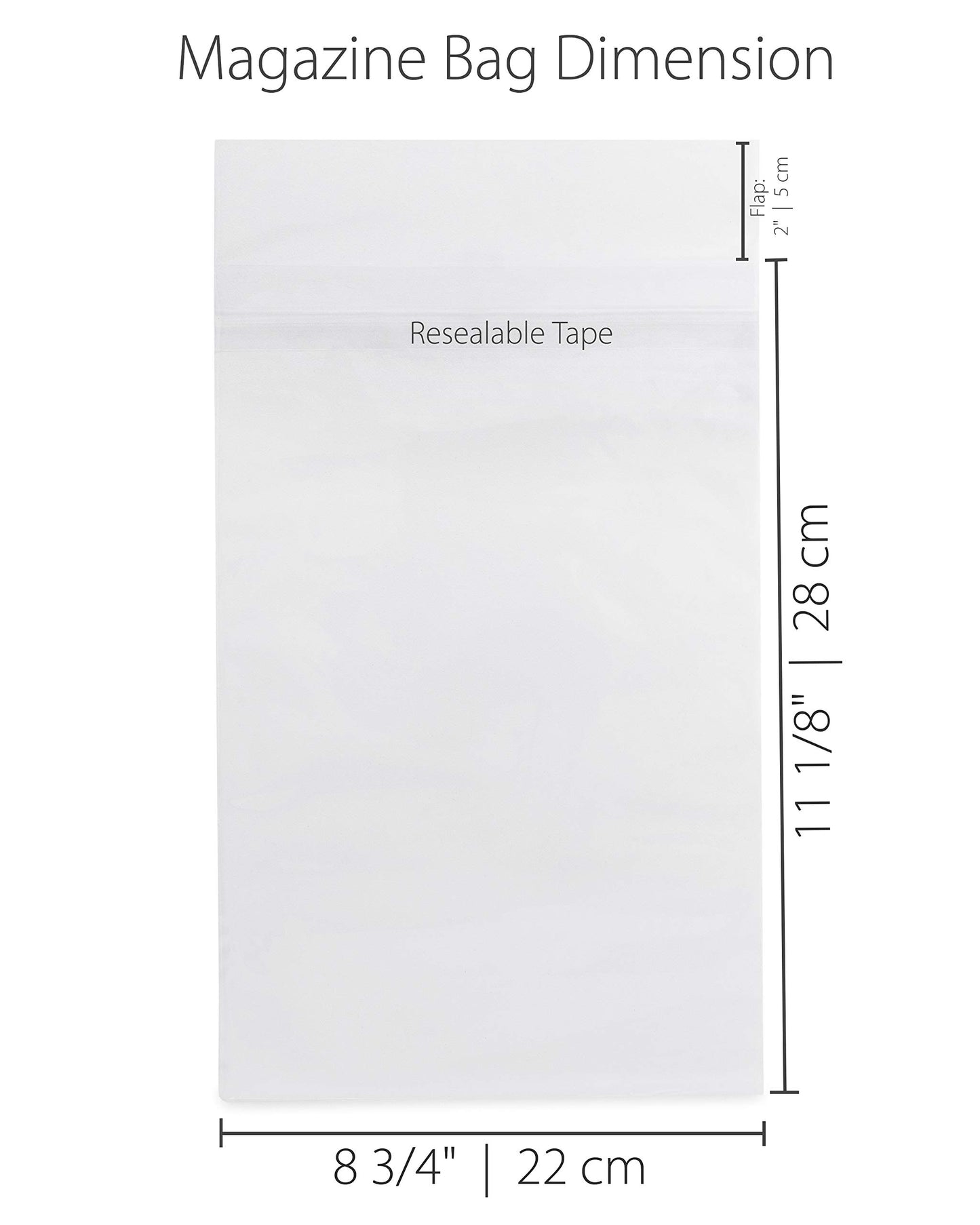 TitanShield Resealable Magazine Bags 8-3/4" X 11-1/8" with 1-1/2" Flap. (150-Count)