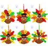 Winlyn 12 Sets Thanksgiving Wreath Signs Decorations Art Sets DIY Thanksgiving Craft Kits Give Thanks Turkey Fall Maple Leaf Foam Stickers Googly Eyes