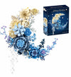Blue Moon Flower Bouquet Building Set, Compatible with Lego Flowers for Adults, Artificial Flowers Lovers, Building Blocks for Décor Wall Art