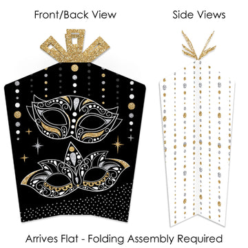 Big Dot of Happiness Masquerade - Table Decorations - Venetian Mask Party Fold and Flare Centerpieces - 10 Count