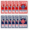 Bicycle Deluxe 1 Dozen Pinochle Poker Playing Cards - 6 Blue & 6 Red Decks! (Standard)