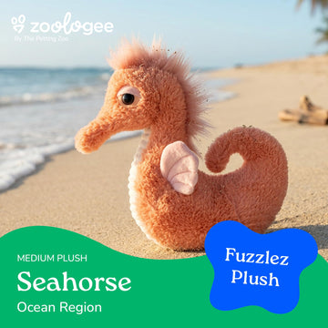 The Petting Zoo Seahorse Stuffed Animal Plushie, Gifts for Kids, Fuzzlez Sealife Animals, Coral Seahorse Plush Toy 12 Inches
