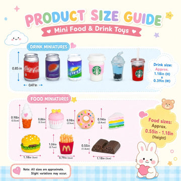 50 Pcs Miniature Food Drink Bottles Soda Pop Cans Pretend Play Kitchen Game Party Accessories Toys Hamburg Cake Ice Cream for 1/12 Doll House