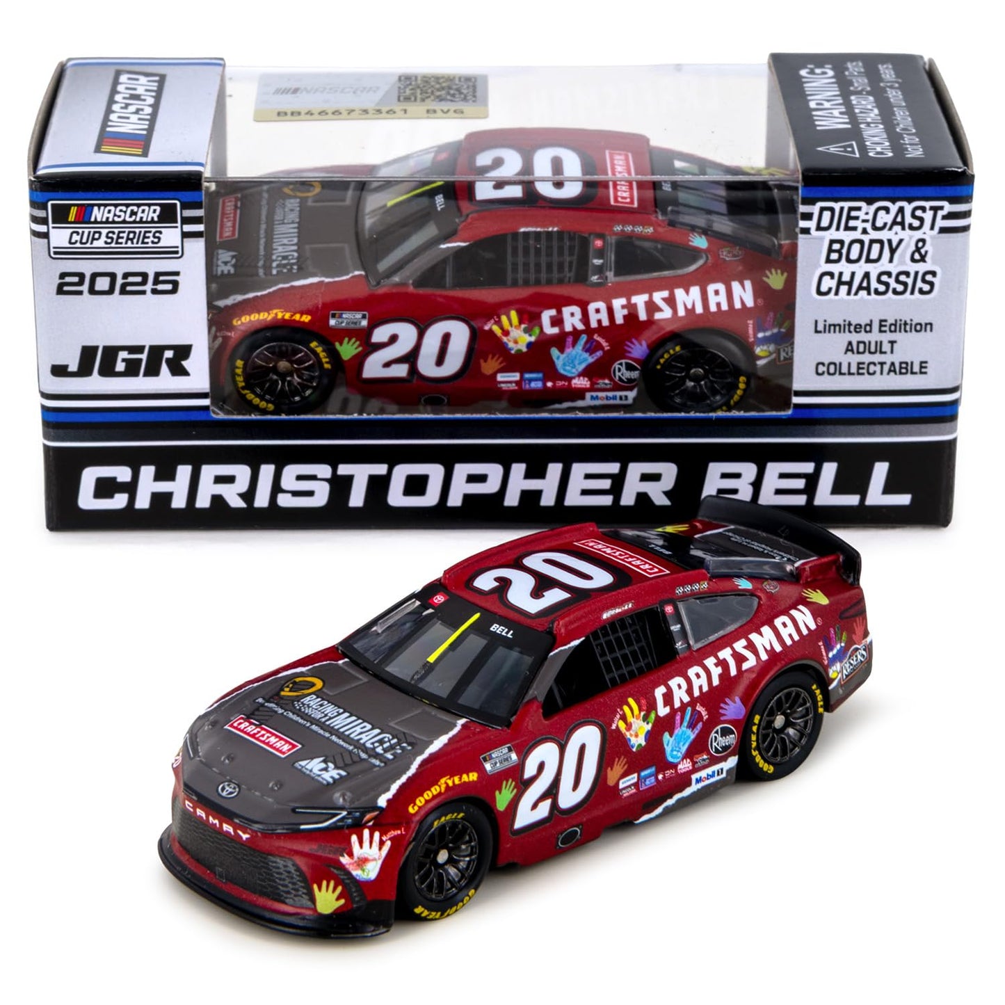 Christopher Bell 2025 Crftsmn/Racing for a Miracle ARC Diecast Chassis Car 1:64 Scale
